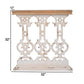 32 Inch Console Table Fir Wood Traditional Scrollwork Whitewash Brown By Casagear Home BM285266