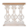 Console Table | 32" | Fir Wood | Scrollwork | Whitewash Brown
