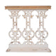 Console Table | 32" | Fir Wood | Scrollwork | Whitewash Brown