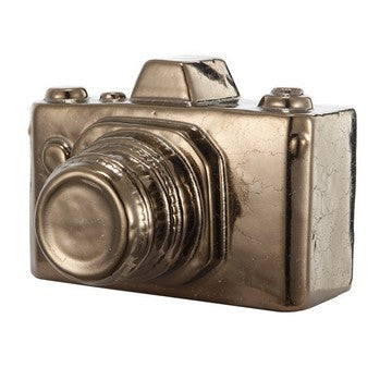 Camera Decor | 6" | Ceramic | Distressed Gold Finish