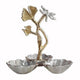 Keva Decorative Bowl | 9" | Leaf Design | Gold Silver Finish