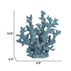 Pax 11 Inch Faux Coral Accent Decor for Tabletops Powder Blue Polyresin By Casagear Home BM285276