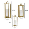 19 15 11 Inch Lanterns Set of 3 Tea Light Glass Holders Modern Gold By Casagear Home BM285278