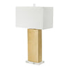 Table Lamp | 16" | Modern | White Shade | Acrylic Base | Gold