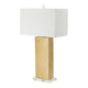 Table Lamp | 16" | Modern | White Shade | Acrylic Base | Gold