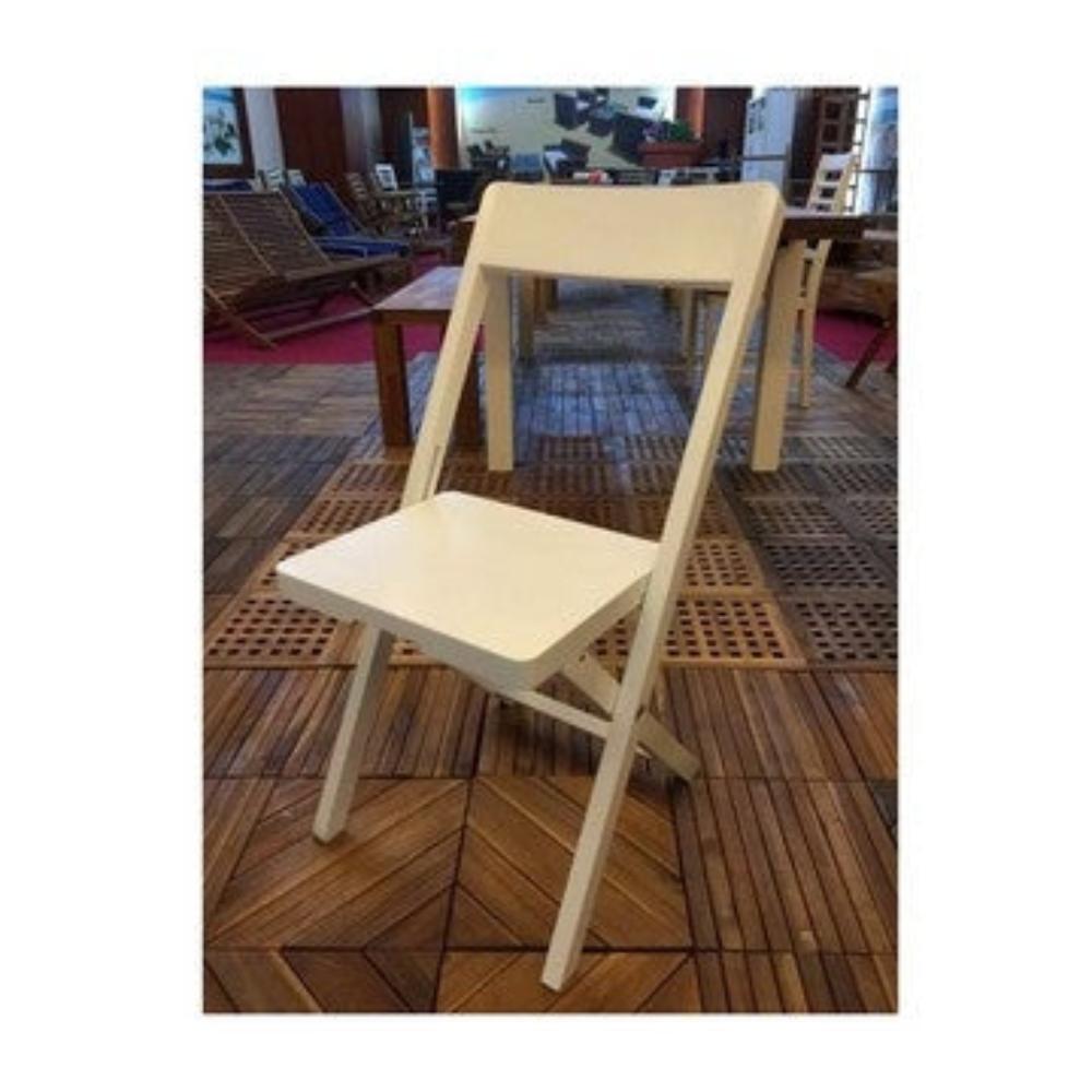 Folding Chair | 34" | Metal Frame | Angled Legs | Beige