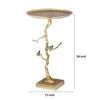 28 Inch Accent Table Artful Branchlike Frame Silver Bird Accents Gold By Casagear Home BM285329