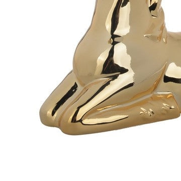 11 Inch Sitting Unicorn Figurine Ceramic Statuette in Gold Metallic Finish By Casagear Home BM285352