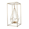 Candle Holder | 22" | Iron | Hanging Geometric Design | Gold