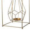22 Inch Iron Candle Holder Modern Geometric Accent Hanging Design Gold By Casagear Home BM285353