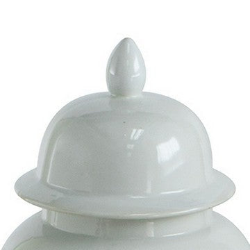 Deva 20 Inch Medium Porcelain Ginger Jar Classic White Glossy Finish By Casagear Home BM285354