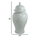 Deva 20 Inch Medium Porcelain Ginger Jar Classic White Glossy Finish By Casagear Home BM285354
