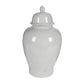 Deva 23 Inch Large Porcelain Ginger Jar, Classic White Glossy Finish By Casagear Home