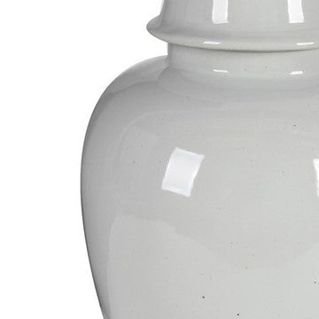 Deva 23 Inch Large Porcelain Ginger Jar Classic White Glossy Finish By Casagear Home BM285355