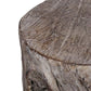 9 Inch Cement Stool Table Tree Stump Design Round Top Classic Brown By Casagear Home BM285359