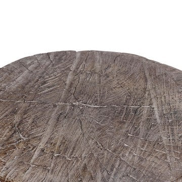 9 Inch Cement Stool Table Tree Stump Design Round Top Classic Brown By Casagear Home BM285359