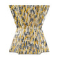 18 Inch Modern Capiz Accent Table Stool Yellow Blue Mosaic Pattern By Casagear Home BM285361