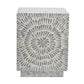 18 Inch Modern Capiz Accent Table Stool Square Gray Starburst Pattern By Casagear Home BM285362