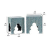 Lez 18 20 Inch Capiz Accent Table Stool Set of 2 Blue White Mosaic Look By Casagear Home BM285364