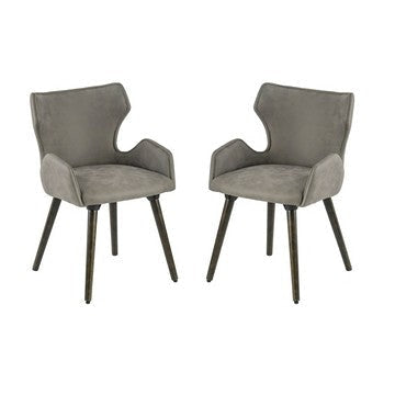 Rog Dining Chair | 23" | Set of 2 | Wingback | Gray Brown