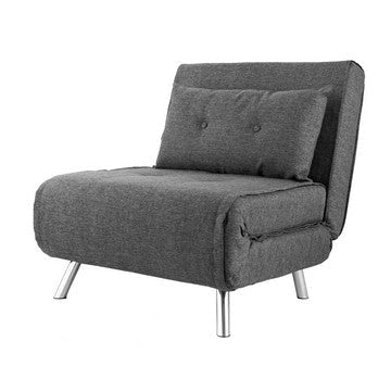 Sofa Futon | 35" | Convertible | Velvet | Gray