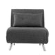 35 Inch Sofa Futon Bed Convertible Modern Velvet Lumbar Pillow Gray By Casagear Home BM285371