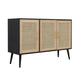 Dana TV Console | 47" | Pine Wood | Rattan Doors | Black