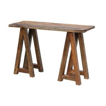 Drue Console Table | 48" | Rustic Side Frame | Brown