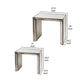 27 21 Inch Nesting Side Table Set of 2 Mirrored Wood Frame Silver By Casagear Home BM285394