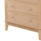 46 Inch Tall Dresser Chest Pine Wood 5 Drawers Textured Natural Brown By Casagear Home BM285403