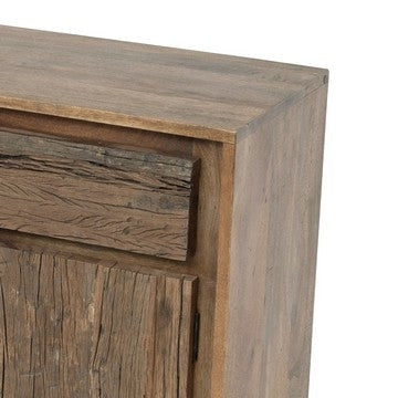 31 Inch Side Cabinet Console 2 Doors and Drawers Acacia Mango Wood Brown By Casagear Home BM285407