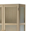 Dana 63 Inch Tall Cabinet 2 Glass Doors 1 Drawer Natural Pine Wood By Casagear Home BM285409