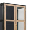 Dana 63 Inch Tall Cabinet 2 Glass Doors 1 Drawer Pine Wood Black By Casagear Home BM285410