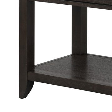 Joni 48 Inch Side Console Table Acacia Wood 2 Drawer 1 Shelf Espresso By Casagear Home BM285421
