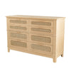 Dana Chest Cabinet | 52" | Pine Rattan | 8 Drawers | Natural