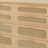 Dana 52 Inch Chest Cabinet Pine Wood and Woven Rattan 8 Drawers Natural By Casagear Home BM285426