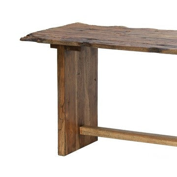 87 Inch Rustic Console Table Live Edge Wood Distressed Brown By Casagear Home BM285432