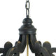 Aki 21 Inch Carved Wood Chandelier 6 Lights Vintage Classic Black Gold By Casagear Home BM285442