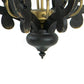 Aki 21 Inch Carved Wood Chandelier 6 Lights Vintage Classic Black Gold By Casagear Home BM285442