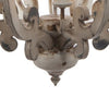 Aki 21 Inch 6 Light Chandelier Carved Wood Frame Classic Vintage White By Casagear Home BM285443
