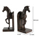 11 Inch Modern Bookend Trotting Horse FIgurines Artisanal Black Finish By Casagear Home BM285513