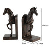 11 Inch Modern Bookend Trotting Horse FIgurines Artisanal Black Finish By Casagear Home BM285513