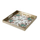 Miki Tray | 20" | Square | Mirrored Damask Pattern | Gold