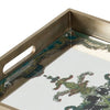 Miki 18 Inch Decorative Tray Artistic Mirrored Damask Pattern Gold Finish By Casagear Home BM285528