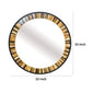32 Inch Accent Wall Mirror Round Metal Frame with Agate Inspired Pattern By Casagear Home BM285530