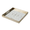 Miki Tray | 20" | Square | Mirrored Floral Pattern | Gold