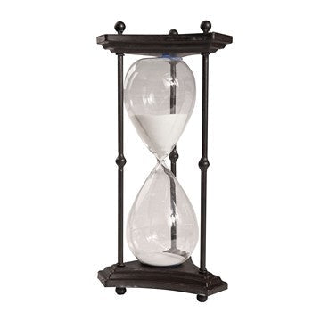 17 Inch Hourglass Accent Decor, Striking and Stylish Black Metal Frame By Casagear Home