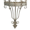 16 Inch Wall Mount Candle Holder Ornately Scrolled White Metal Finish By Casagear Home BM285548
