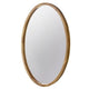 33 Inch Modern Accent Wall Mirror Mountable Oval Wood Frame in Brown By Casagear Home BM285554