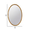 33 Inch Modern Accent Wall Mirror Mountable Oval Wood Frame in Brown By Casagear Home BM285554